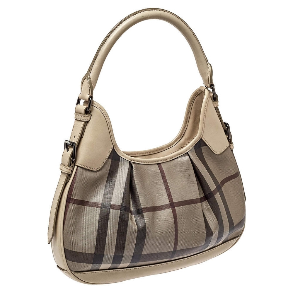 Burberry Small Brooklyn Hobo Smoked Checked Pattern